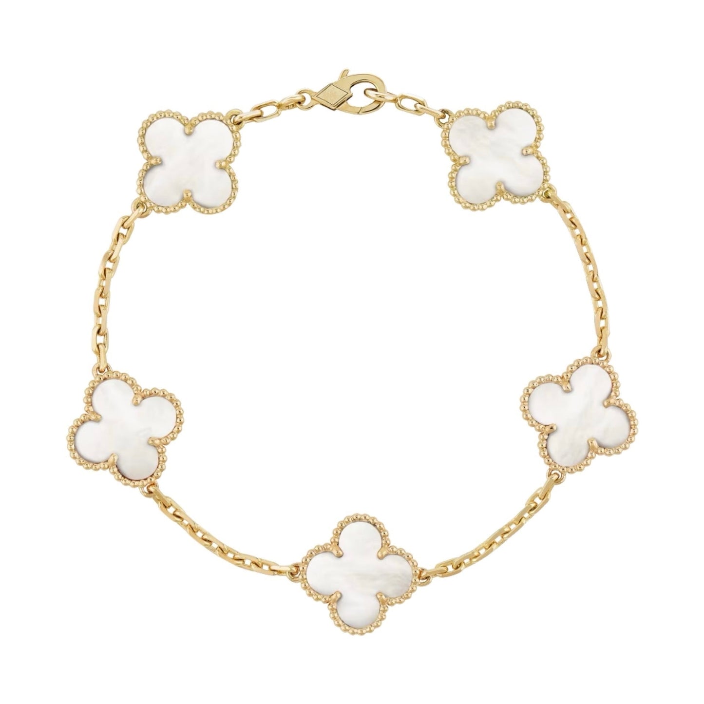 Golden White | Clover Bracelet