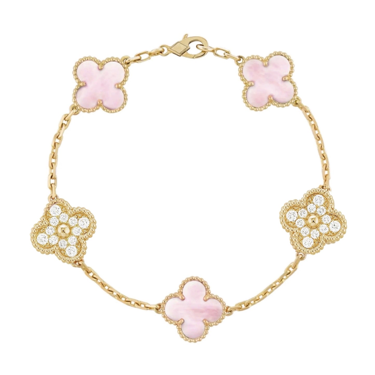 Golden Pink | Clover Diamond Bracelet