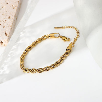 Clara Rope Chain Gold Bracelet