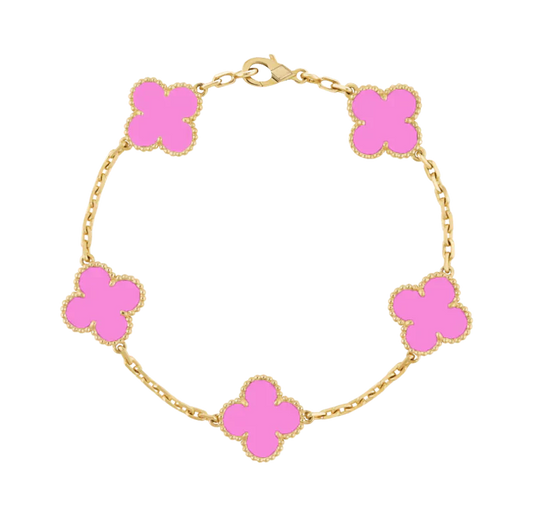 Golden Neon Pink | Clover Bracelet