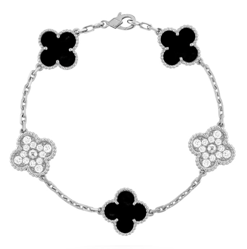 DELUXE FOUR-LEAF CLOVER BRACELET | ONYX