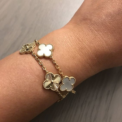 Golden White | Clover Bracelet